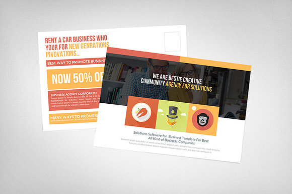 Marketing Business Postcard Template in Postcard Templates - product preview 1