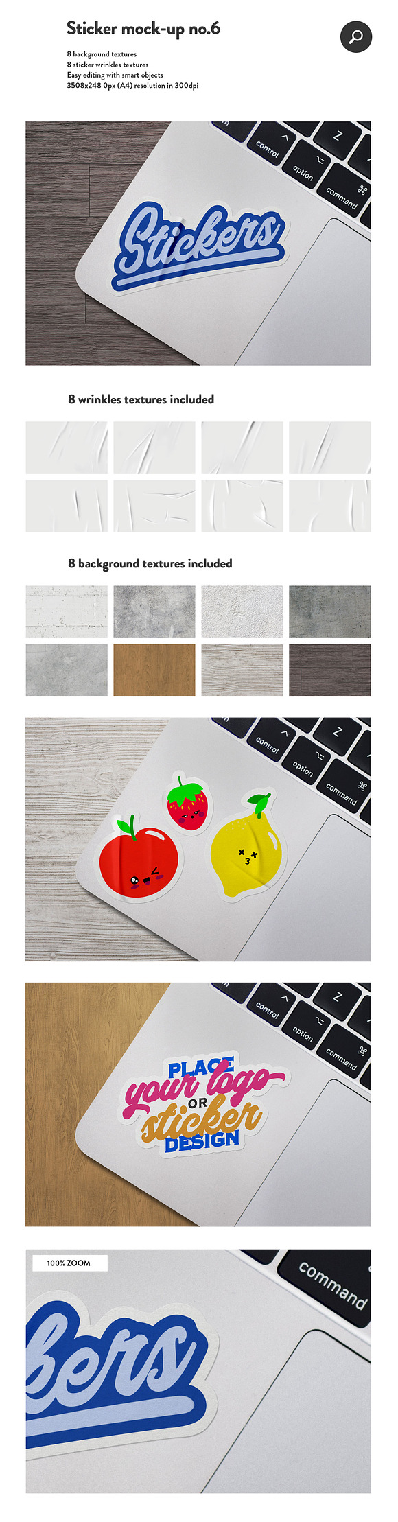 8 Sticker & logo mock bundle in Product Mockups - product preview 7