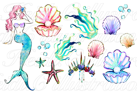 Mermaid Fantasy in Illustrations - product preview 1