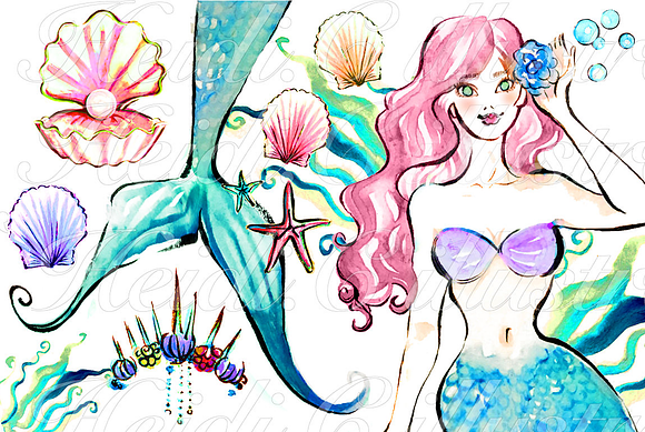 Mermaid Fantasy in Illustrations - product preview 3