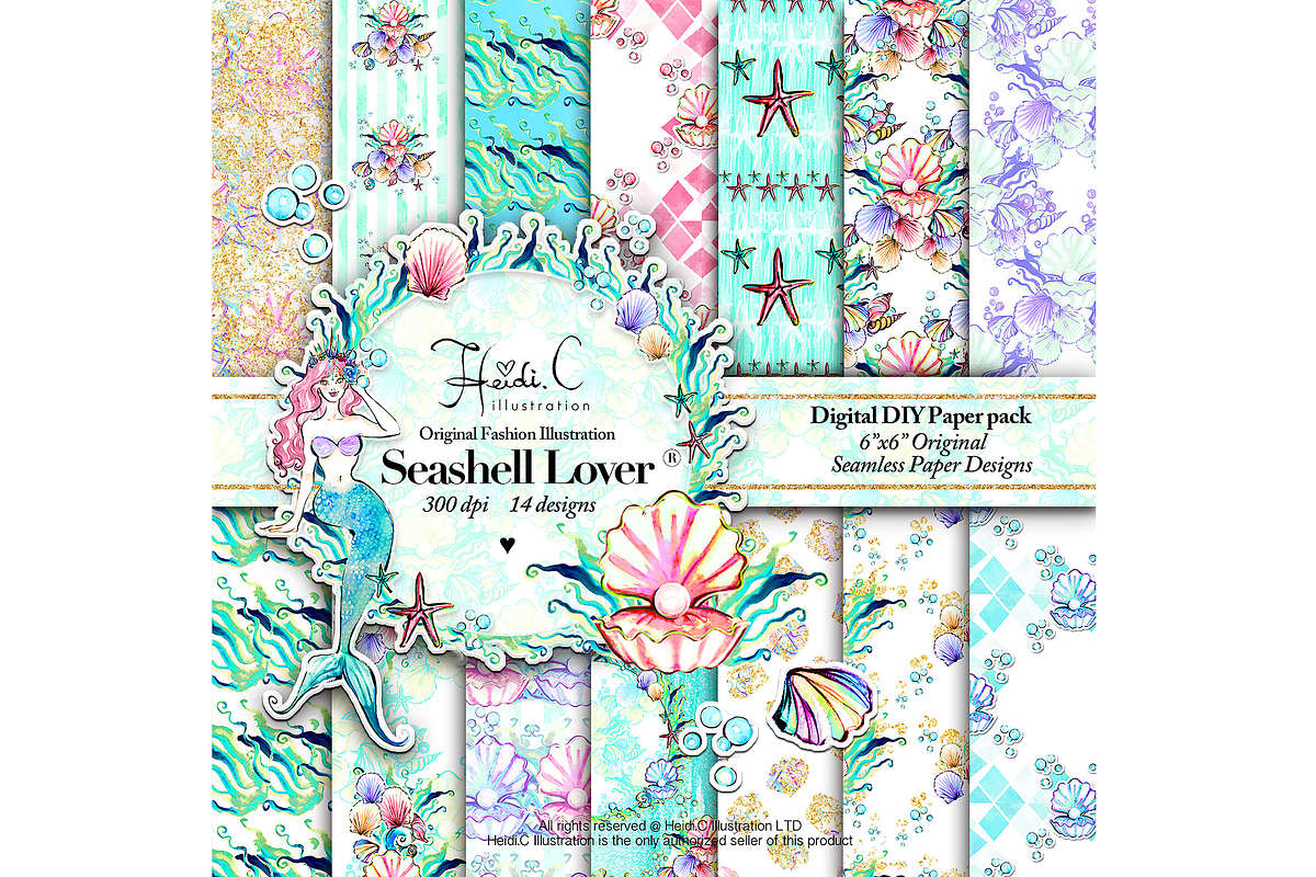 Mermaid Fantasy Paper Pack in Patterns - product preview 8