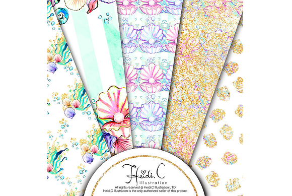 Mermaid Fantasy Paper Pack in Patterns - product preview 1