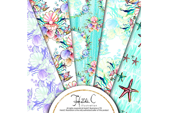Mermaid Fantasy Paper Pack in Patterns - product preview 2