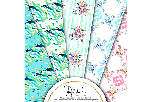 Mermaid Fantasy Paper Pack in Patterns - product preview 3