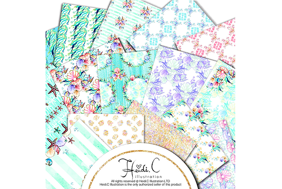 Mermaid Fantasy Paper Pack in Patterns - product preview 4