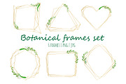 Geometrical frames with watercolor 