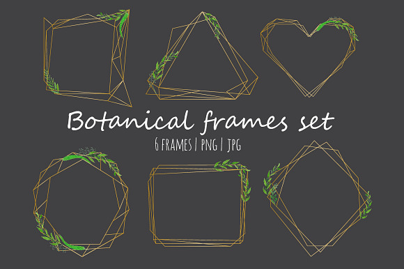 Geometrical frames with watercolor  in Illustrations - product preview 1