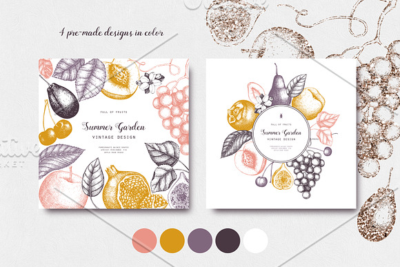 Summer Fruits Sketch Collection in Illustrations - product preview 2
