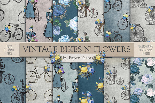 Vintage bikes and flowers