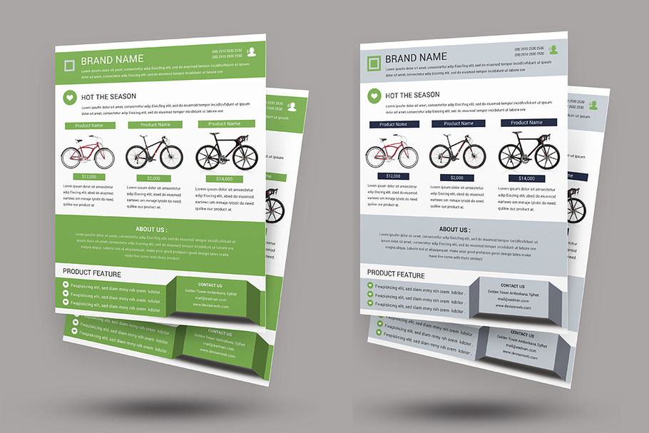 Cycle Shop Flyer Template in Flyer Templates - product preview 8