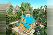 3D visualization. Orthodox church