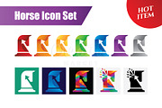 Horse Icon Set Logo