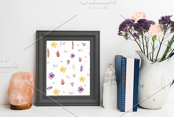 Grey and Floral Frame Mockup in Print Mockups - product preview 2