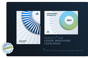 Template. Creative blue green abstract minimal design of brochure set, annual report, horizontal cover