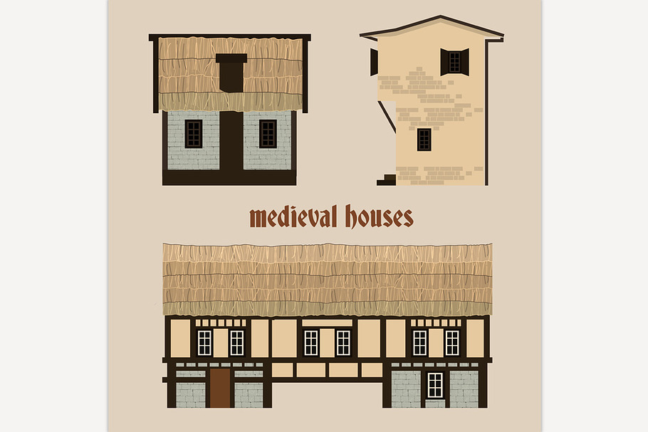 Medieval Town Houses in Illustrations - product preview 8