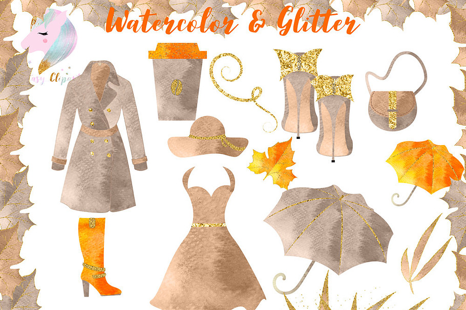 Autumn Fashion Clipart in Illustrations - product preview 8
