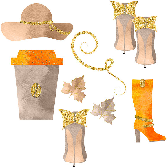 Autumn Fashion Clipart in Illustrations - product preview 2