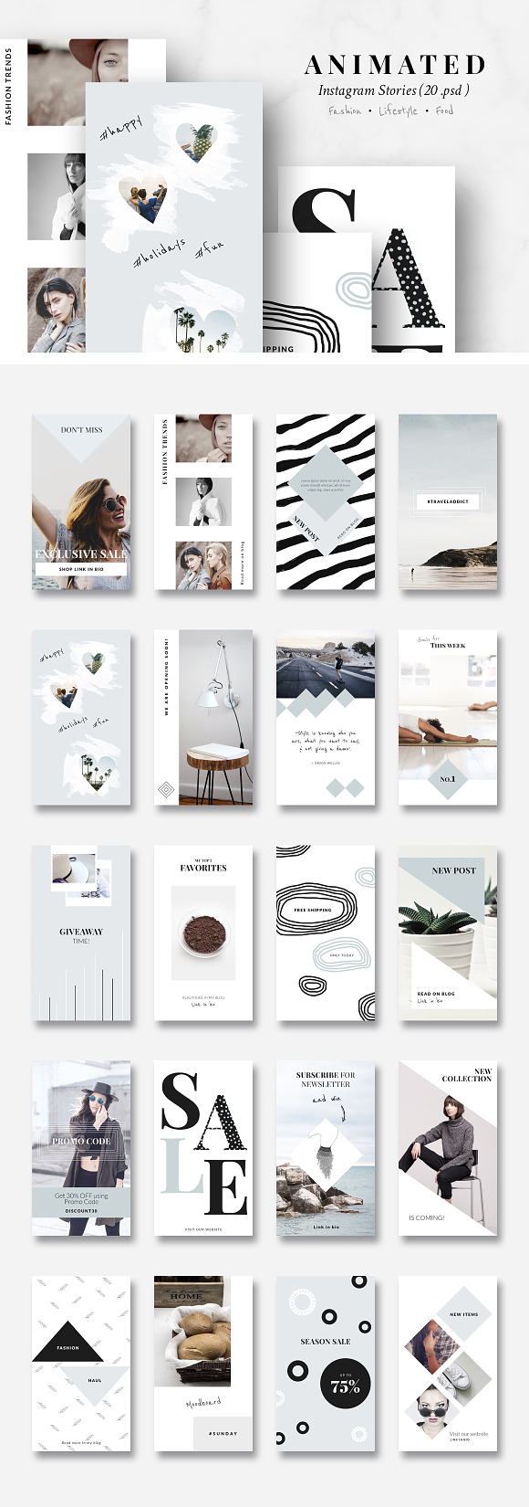 ANIMATED Instagram Story-Pastel blue in Instagram Templates - product preview 4