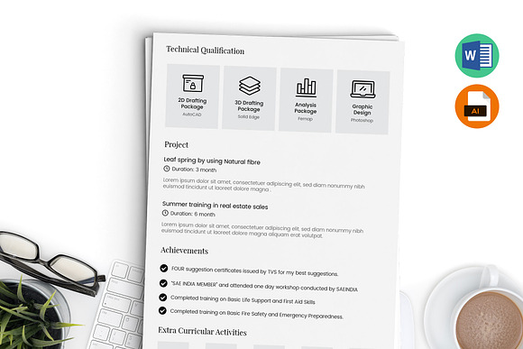 Fresher Resume Template Word, AI in Resume Templates - product preview 1