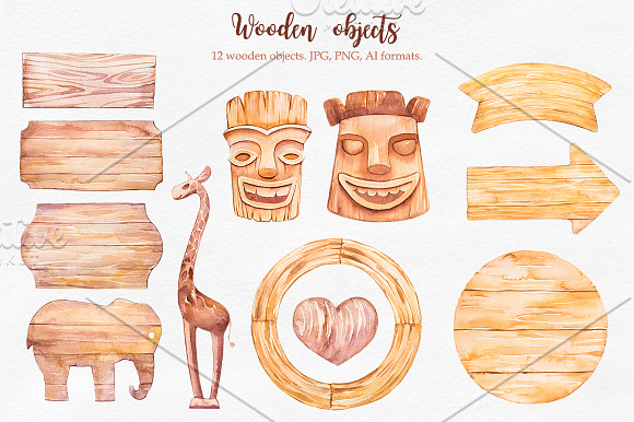 Tropical. Watercolor illustrations. in Illustrations - product preview 8