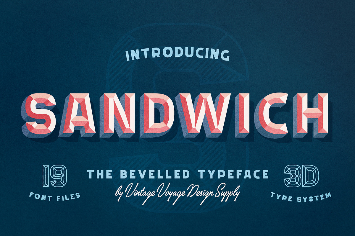 Sandwich • -50% • Bevelled 3D Type in Tattoo Fonts - product preview 8