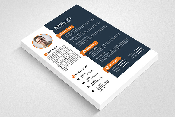3 Pages Stylish CV Resume in Resume Templates - product preview 1