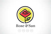 Rose And Sun Logo Template