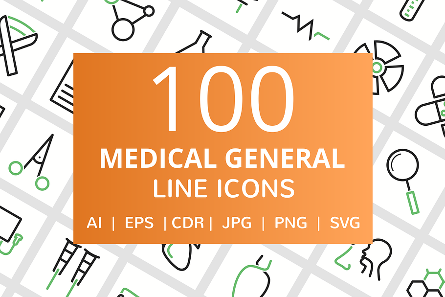 100 Medical General Line Icons in Graphics - product preview 8