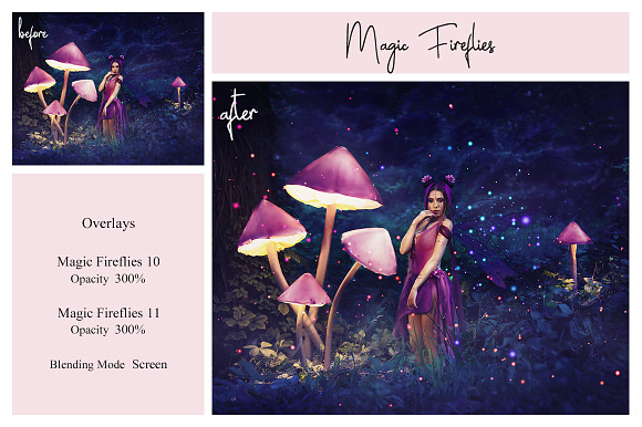 20 Magic Fireflies Overlays in Photoshop Layer Styles - product preview 1