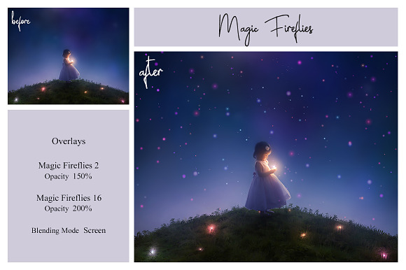 20 Magic Fireflies Overlays in Photoshop Layer Styles - product preview 3