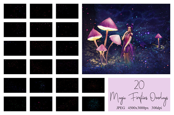 20 Magic Fireflies Overlays in Photoshop Layer Styles - product preview 7