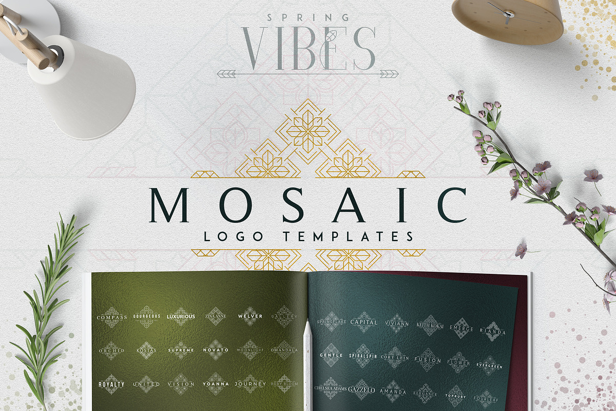 [Spring Vibes] 40 Mosaic Logos -50% in Logo Templates - product preview 8
