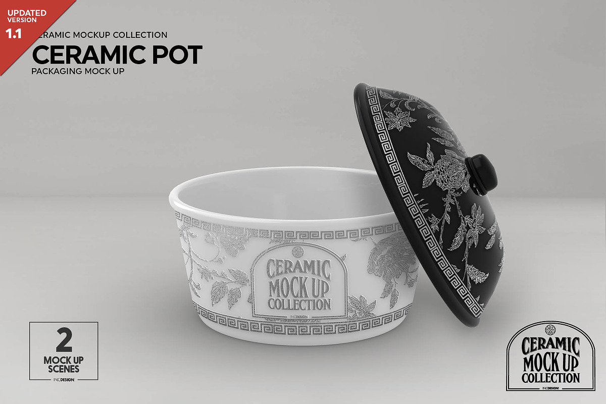 Ceramic Pot Packaging MockUp in Branding Mockups - product preview 8