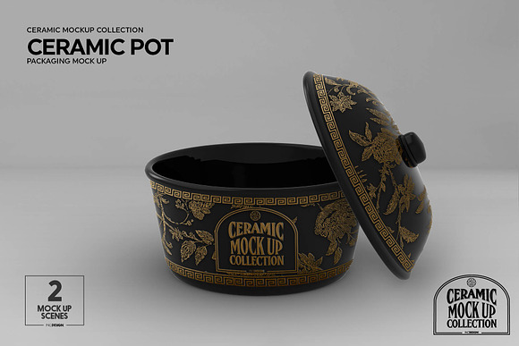 Ceramic Pot Packaging MockUp in Branding Mockups - product preview 3