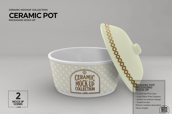 Ceramic Pot Packaging MockUp in Branding Mockups - product preview 6
