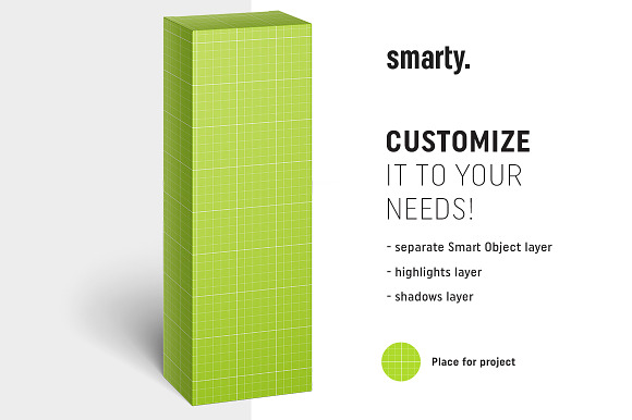 Box mockup / 55x160x40 mm in Product Mockups - product preview 1