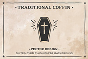 Coffin on Tea dyed Flash Paper AI