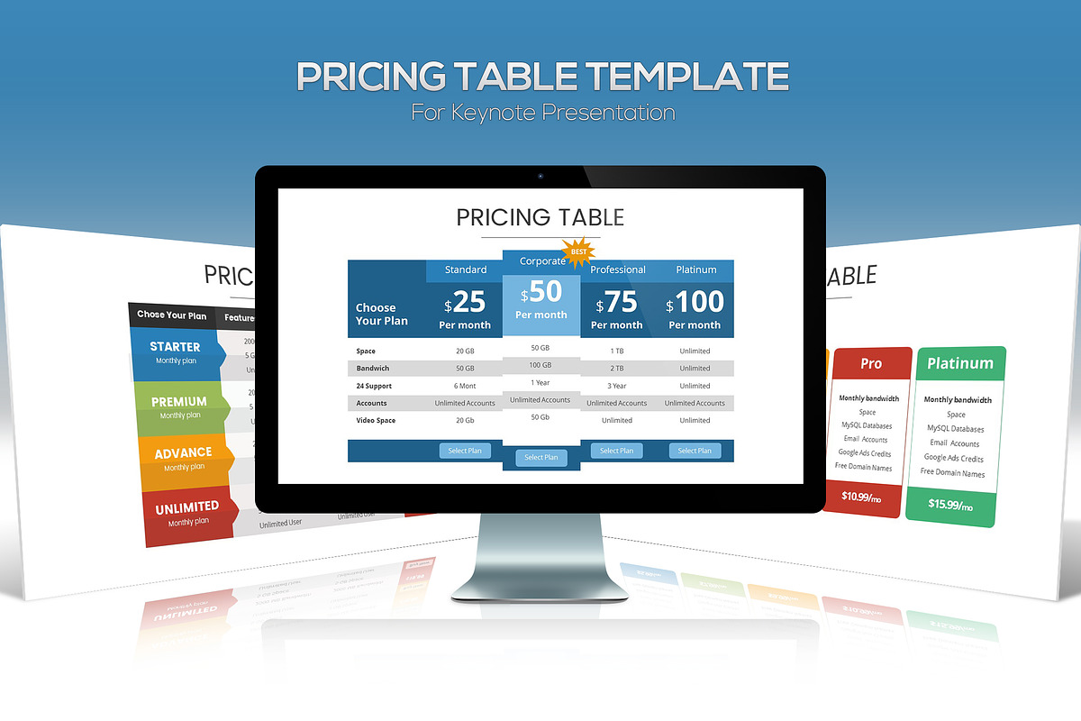 Pricing Table Keynote Template in Keynote Templates - product preview 8