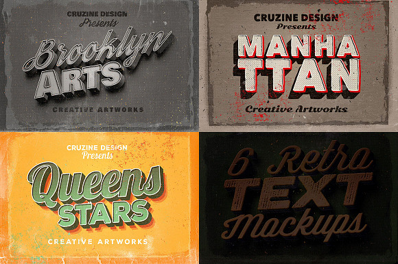 6 Retro/Vintage Text Mock-ups in Mockup Templates - product preview 1