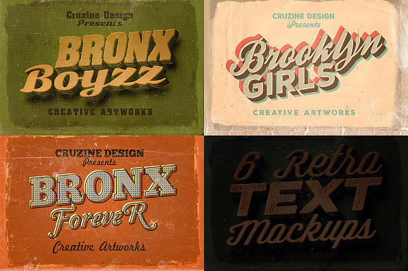 6 Retro/Vintage Text Mock-ups in Mockup Templates - product preview 2