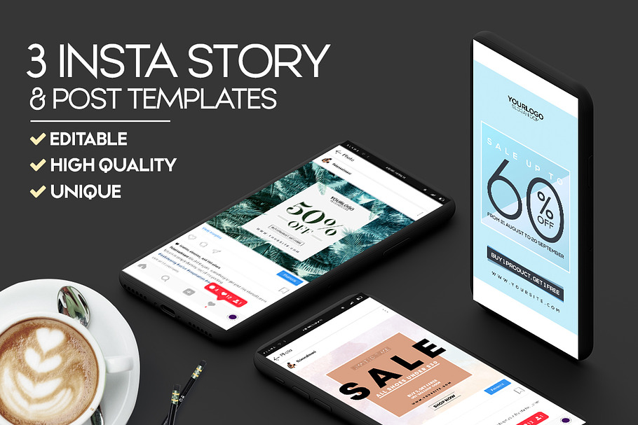 3 Insta Stories & Posts Templates in Instagram Templates - product preview 8