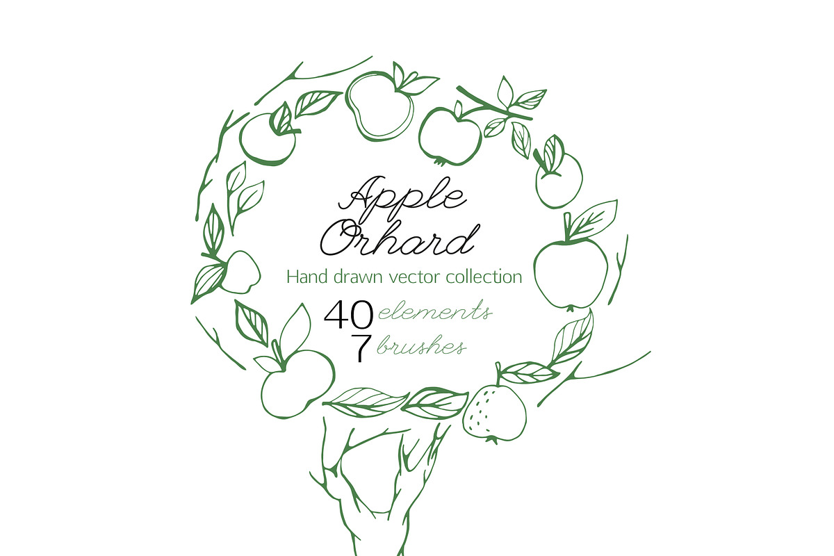 Apple Orchard vector collection in Illustrations - product preview 8