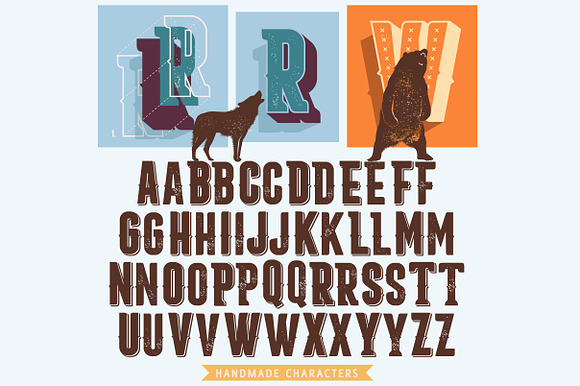 Retro alphabet - with wild animals in Illustrations - product preview 3