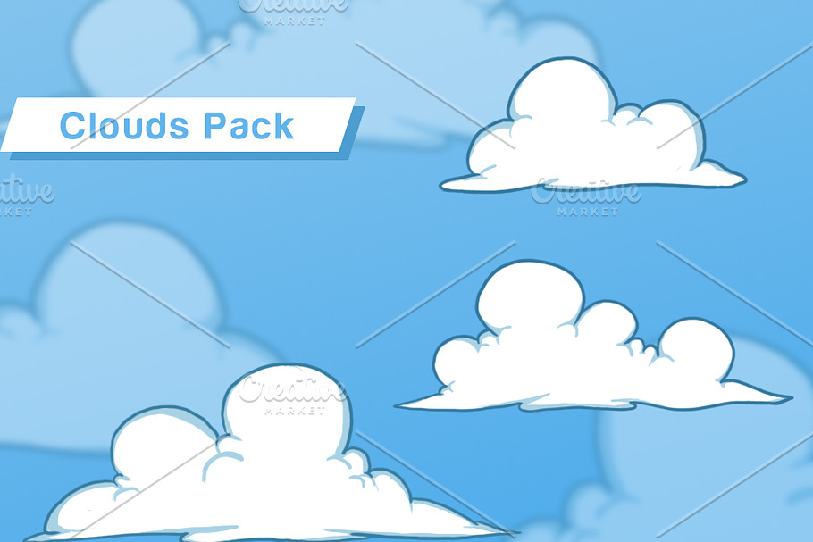3 Clouds - Game Assets Pack in Illustrations - product preview 8