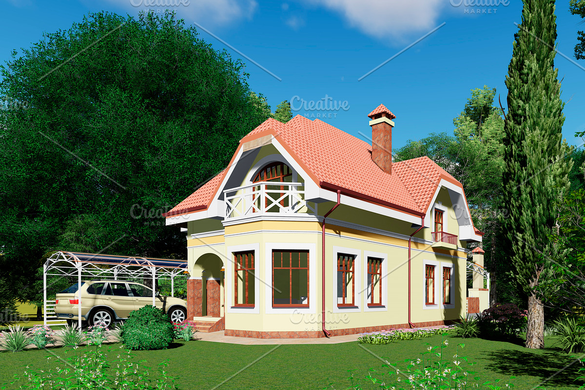 3D visualization. House. in Illustrations - product preview 8