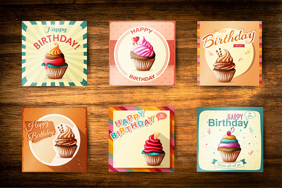 Realistic vector cupcakes in Illustrations - product preview 2