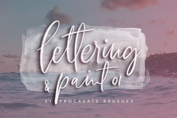 Procreate Lettering & Paint Brushes in Photoshop Brushes - product preview 1