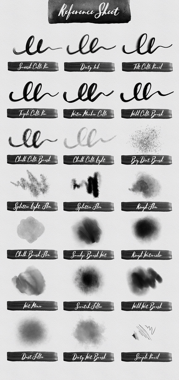 Procreate Lettering & Paint Brushes in Photoshop Brushes - product preview 2