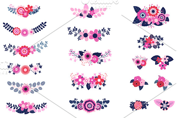 Rustic Flower Bouquets Clip Art  in Illustrations - product preview 1