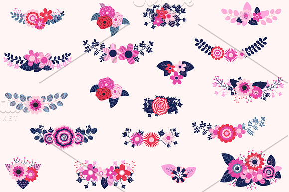Rustic Flower Bouquets Clip Art  in Illustrations - product preview 2